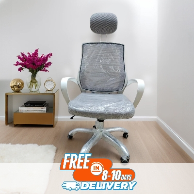 Picture of Furniture Plus (FP-M-27-Ss) Executive Office Chair White Body [V-MESH] with Headrest good quality