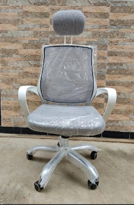 Picture of Furniture Plus (FP-M-27-Ss) Executive Office Chair White Body [V-MESH] with Headrest good quality