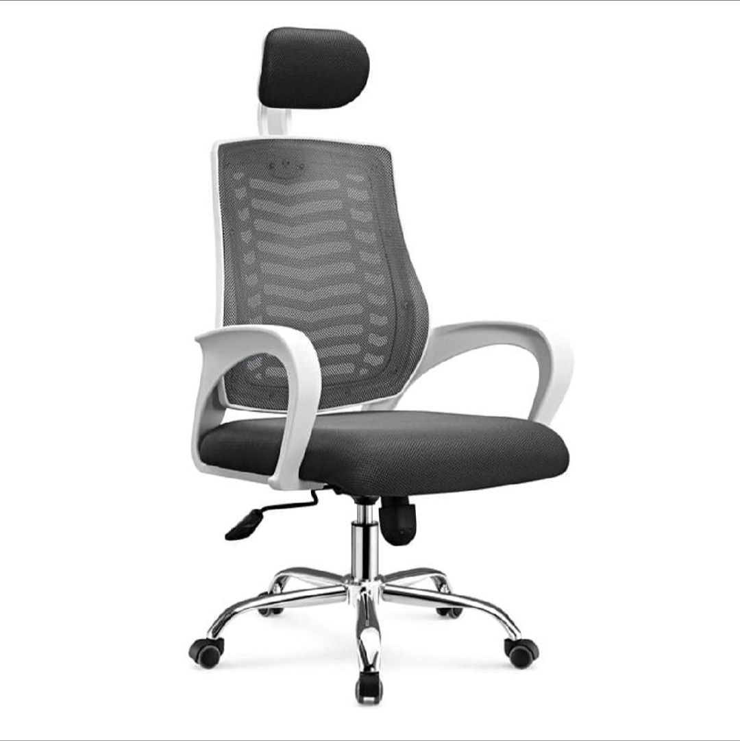 Picture of Furniture Plus (FP-M-27-Ss) Executive Office Chair White Body [V-MESH] with Headrest good quality