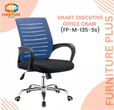Picture of Furniture Plus (FP-M-135-Ss) smart executive office chair 9k Mesh blue- black colour
