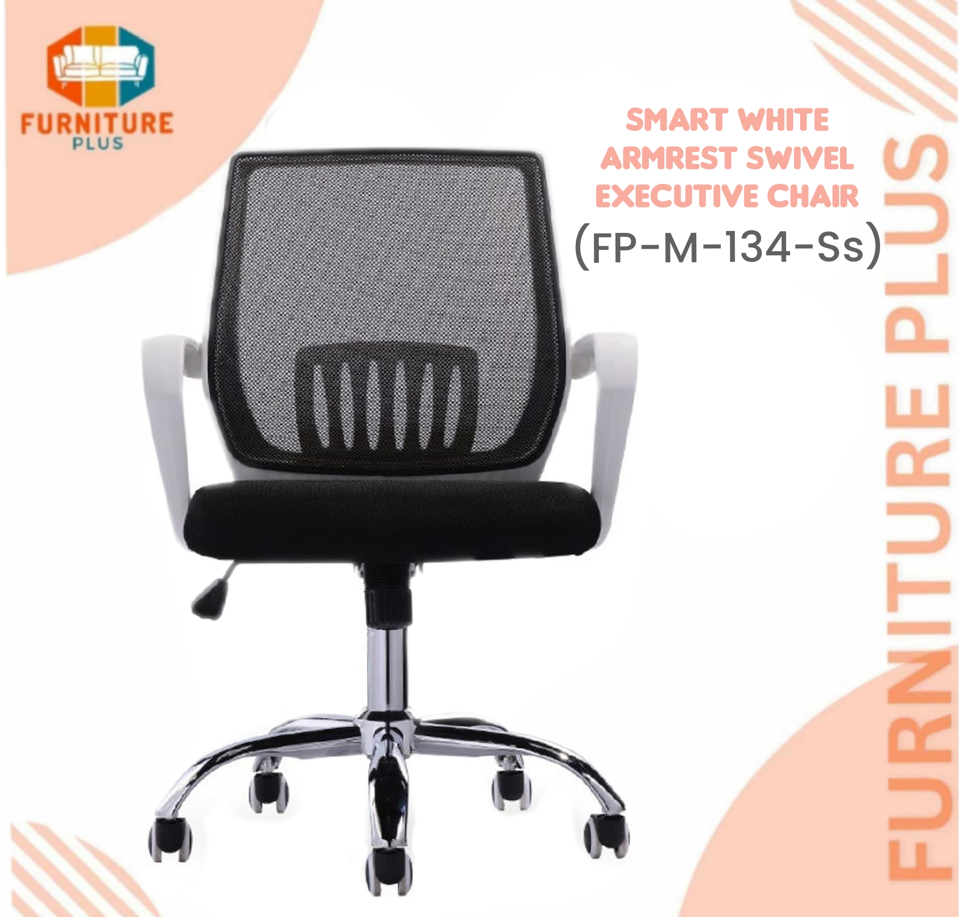 Picture of Furniture Plus (FP-M-134-Ss) Smart White Armrest  Executive Chair good quality