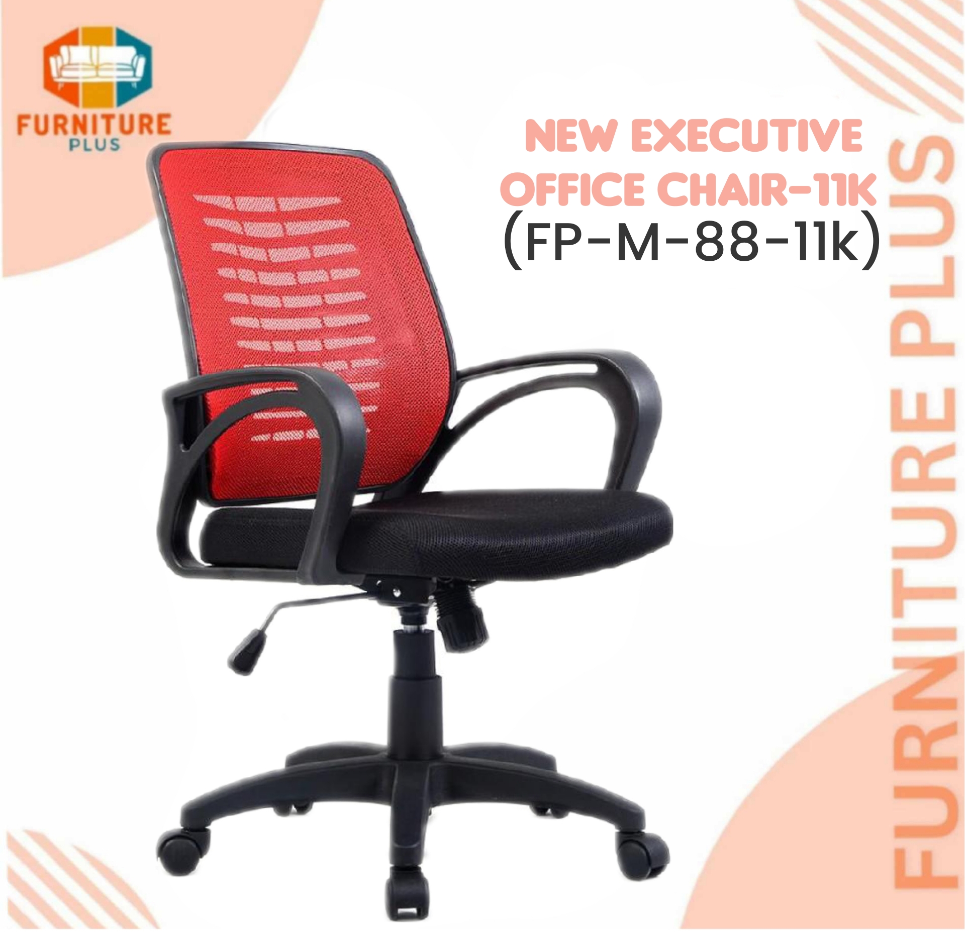 Picture of Furniture Plus (FP-M-88-Red/Black) Executive mesh chair 11k good quality office chair/ Red-Black China chair