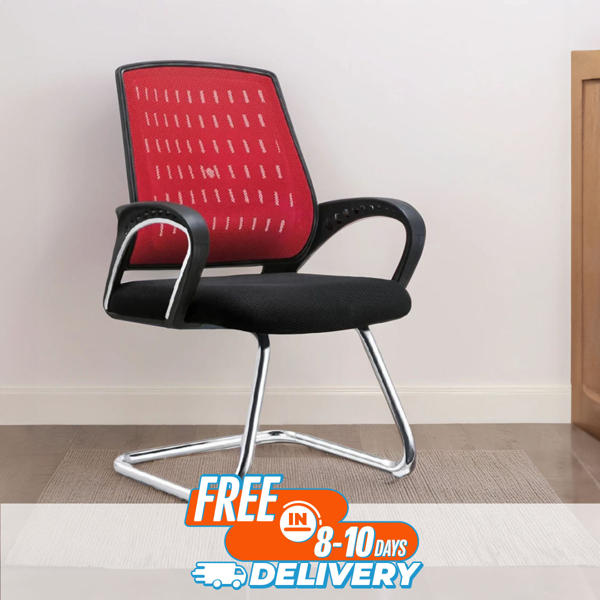 Picture of Furniture Plus (FP-M-77-Ss)Executive visitor CHAIR (RED&BLACK)