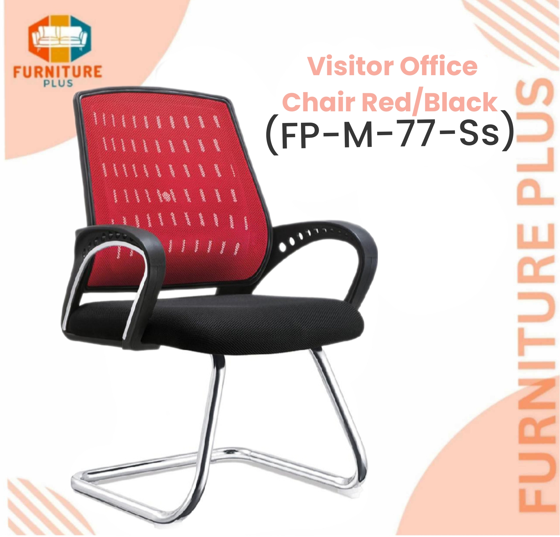 Picture of Furniture Plus (FP-M-77-Ss)Executive visitor CHAIR (RED&BLACK)