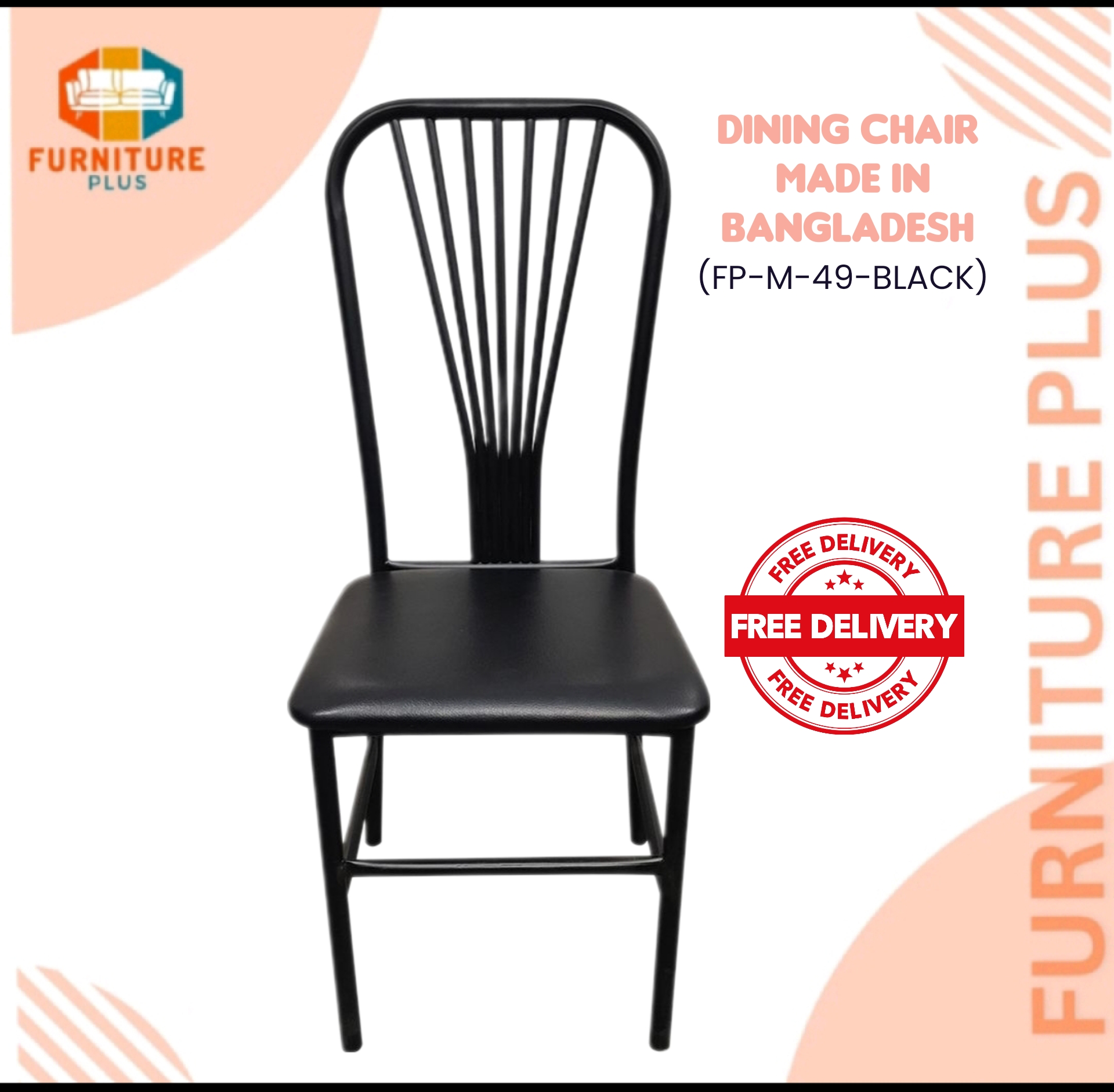 Picture of Furniture Plus (FP-M-49-BLACK) Premium quality  Dining chair visitor is of good quality