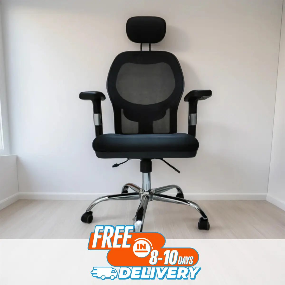 Picture of Furniture Plus (FP-M-34) SS. High-Back Headrest Adjustable Arm Executive Manager Chair  better quality