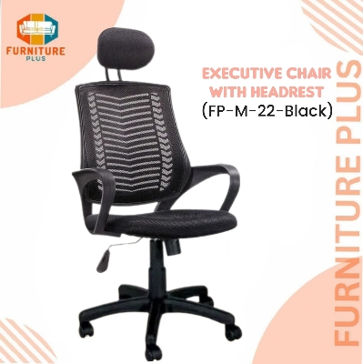 Picture of Furniture Plus (FP-M-22) Smart Executive office chair V-mash Black Revolving Chair with Headrest) - chair