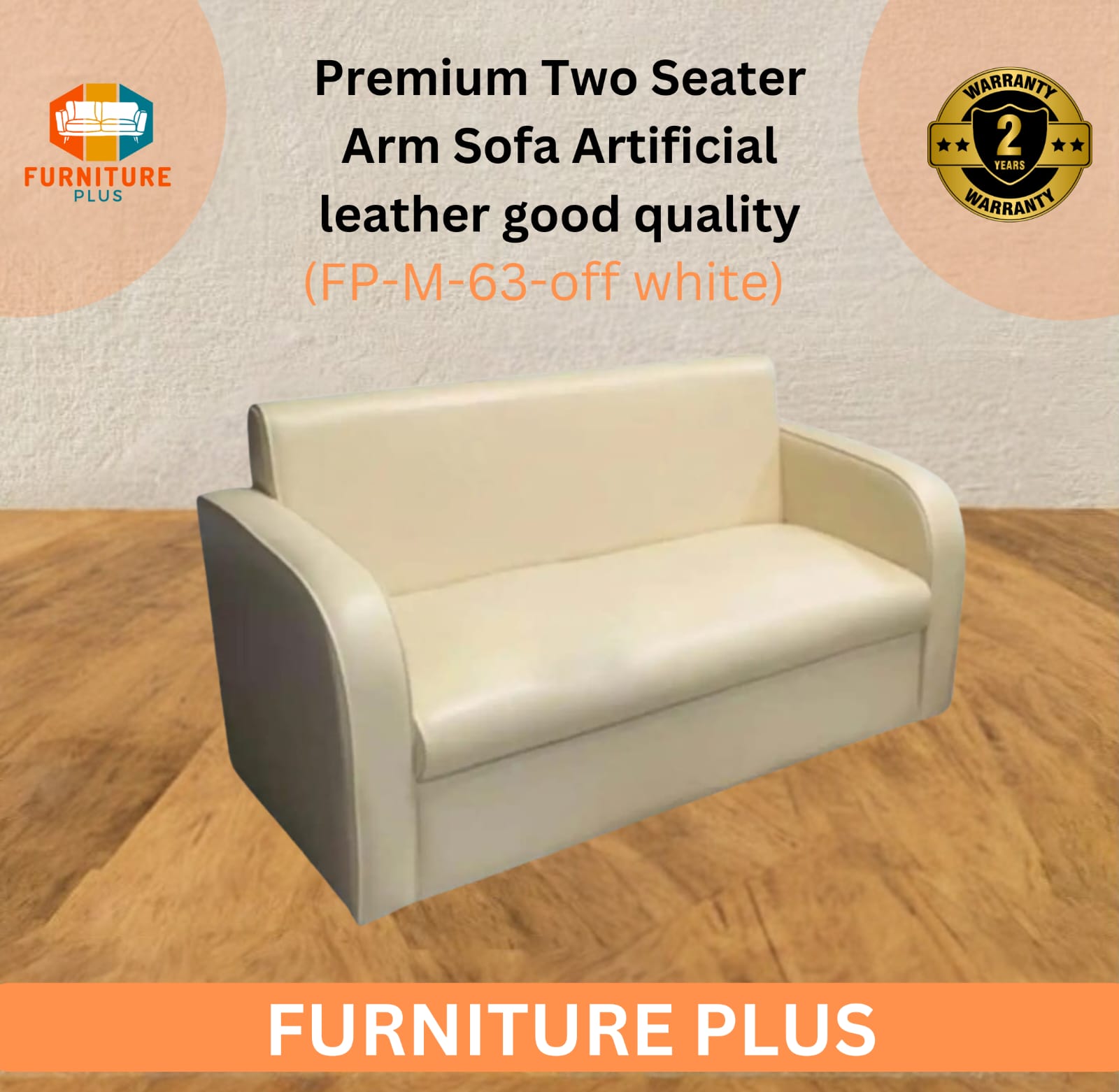 Picture of Furniture Plus (FP-M-63)প্রিমিয়াম টু সিট সোফা সেরা মানের হাতলওয়ালা - sofa