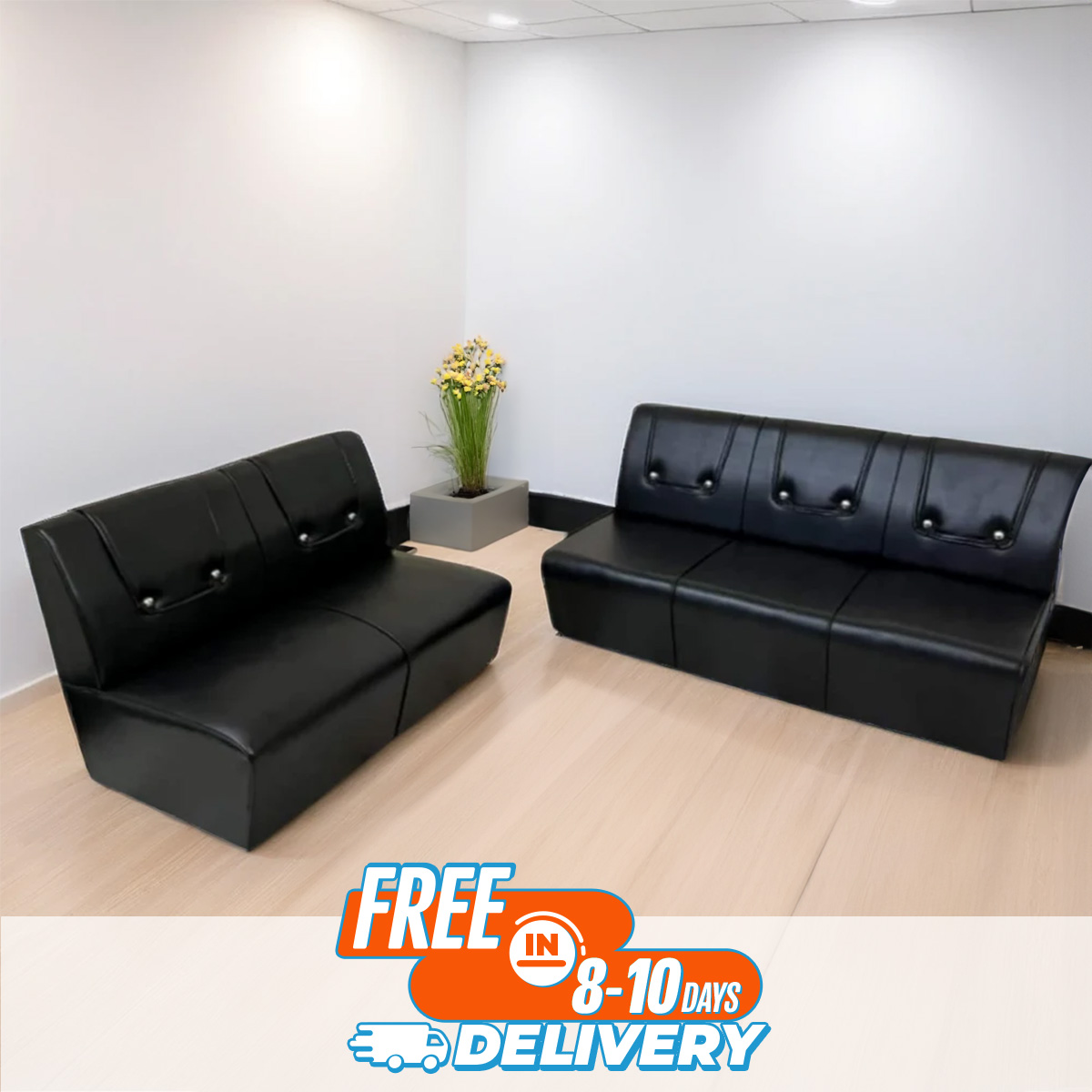 Picture of Furniture Plus (FP-M-74)premium sofa set 2+3made of artificial leatherwithout handles(FP-M-74-Black)