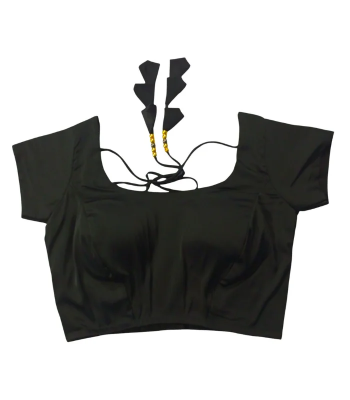 Picture of Black Color Semi Backless Blouse For Women