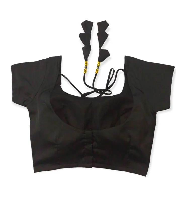 Picture of Black Color Semi Backless Blouse For Women