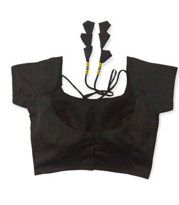 Picture of Black Color Semi Backless Blouse For Women