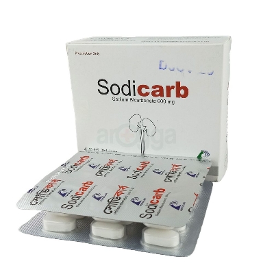 Picture of Sodicarb 600mg Tablet.