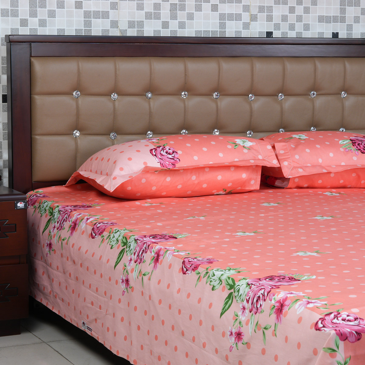 Picture of Regal Bed Sheet Rose Reverie-315 (Peach)