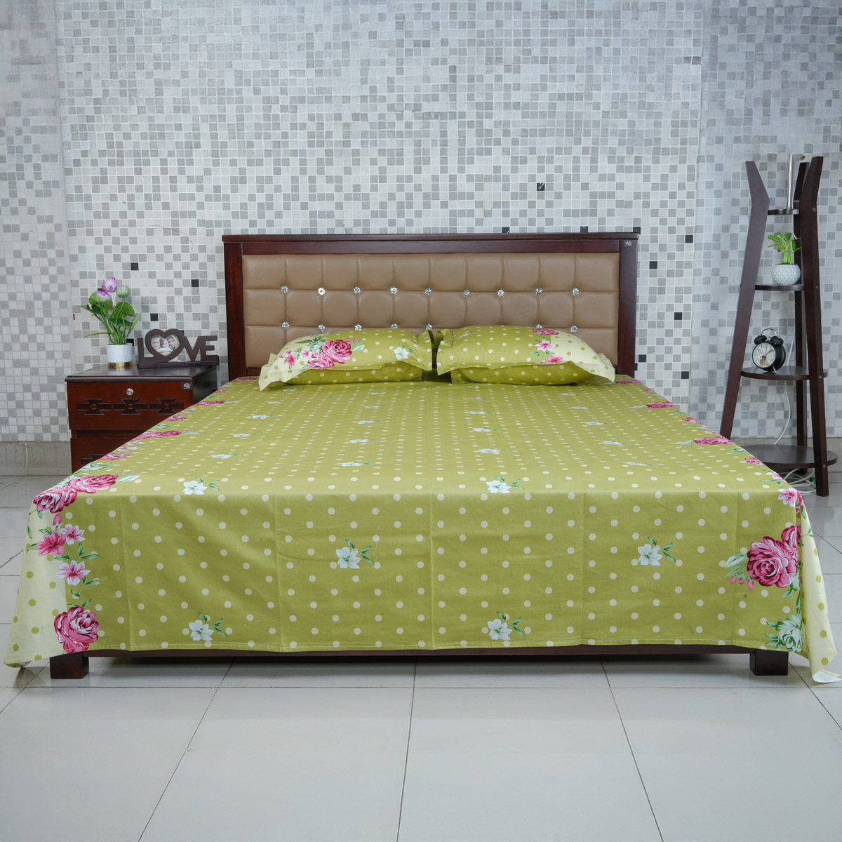 Picture of Regal Bed Sheet Rose Reverie-315 (Green)