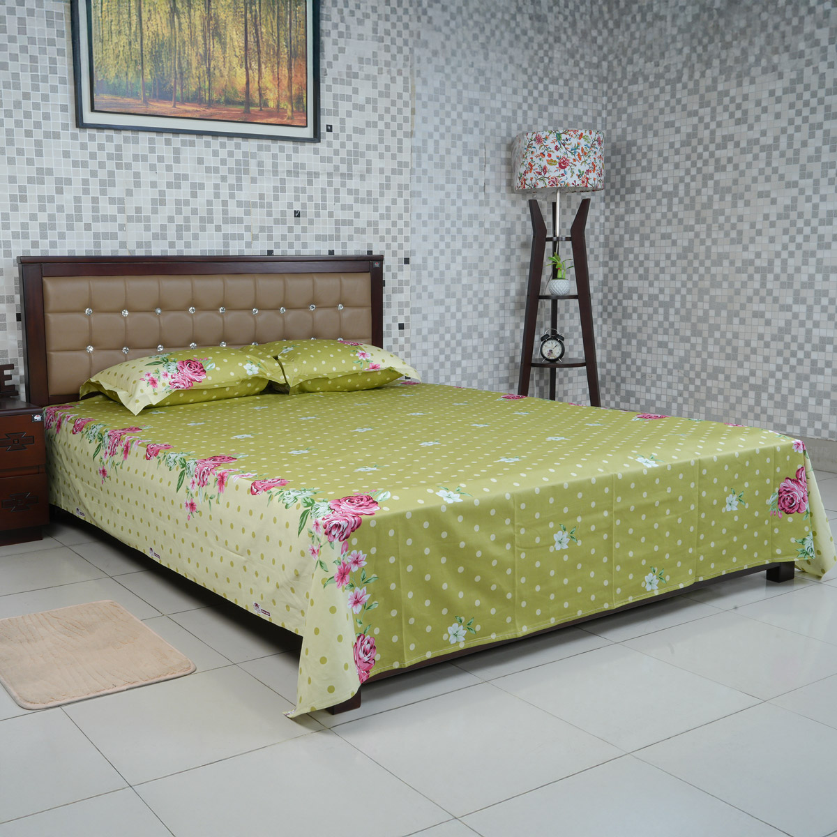 Picture of Regal Bed Sheet Rose Reverie-315 (Green)