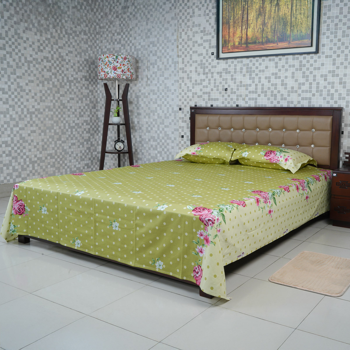 Picture of Regal Bed Sheet Rose Reverie-315 (Green)