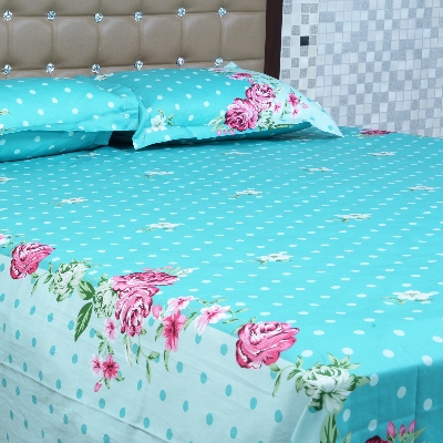 Picture of Regal Bed Sheet Rose Reverie-315 (Sky Blue)