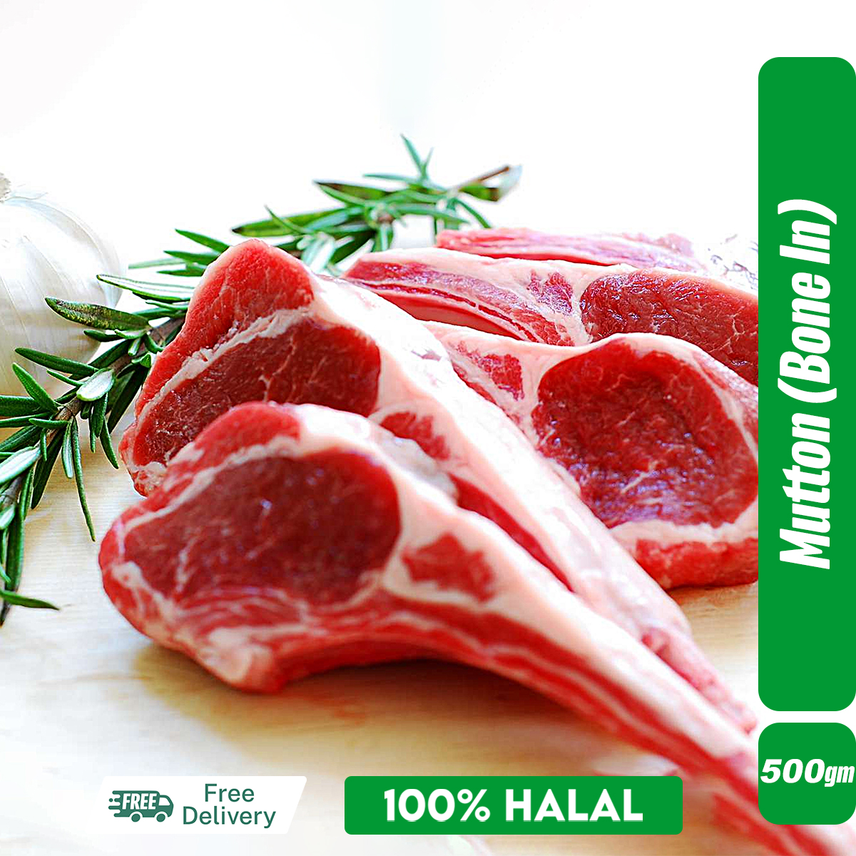 Picture of Mutton Premium Bone-In – 500g ± 5% |  Tender & Flavorful