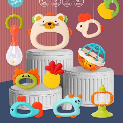 Picture of 1, 2, 3, 9 & 10pcs set Premium Children's teether early education training set toy for Baby Hand Teether With jhunjhuni CN