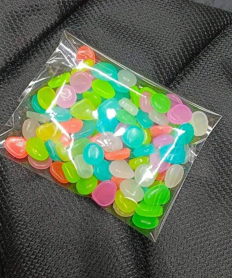 Picture of Magic Stone fish tank landscaping luminous stone aquarium resin super bright artificial stone pebbles fluorescent stone -1pac (100pcs+-)