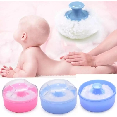 Picture of Multicolor Plastic Baby Powder Box- 1pcs