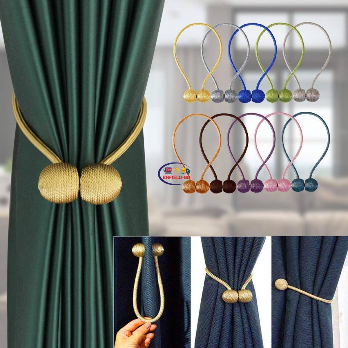 Picture of 6pcs 3pair- Magnetic Curtain Tiebacks Convenient Drape Tie (Random Color)