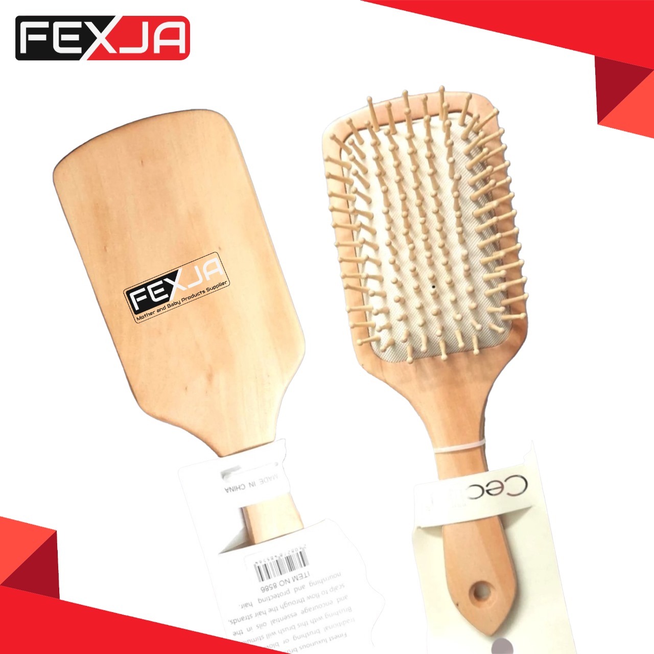 Picture of Premium Fashion Paddle Cushion Wooden Hair Brush/Comb-1pcs