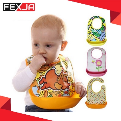 Picture of Children's waterproof three dimensional detachable eating bib for food, with pocket Baby Dining Bib -1pcs