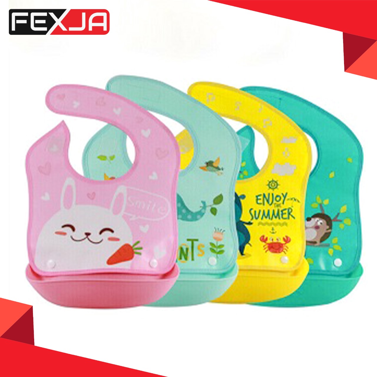 Picture of Children's waterproof three dimensional detachable eating bib for food, with pocket Baby Dining Bib -1pcs