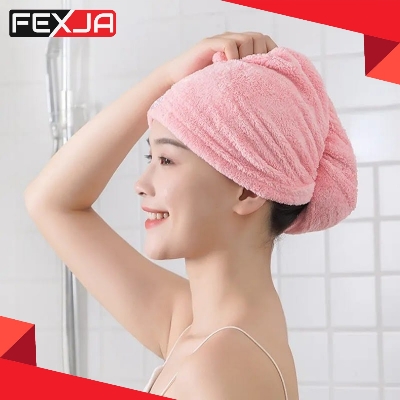 Picture of Hair Drying Towel Button Bath Head Turban Hair Towel Wrap 1pcs