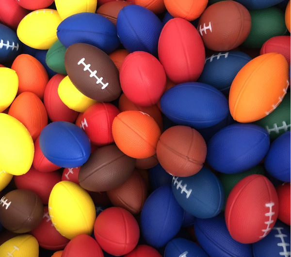 Picture of Rugby sponge ball to decompress and decompress hand-held pinch ball toy elastic American and British style -1pcs