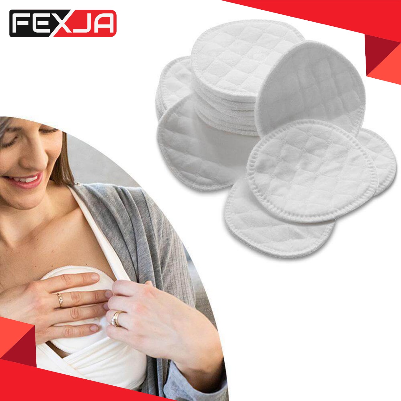 Picture of Reusable Washable pure cotton anti-leakage overflow Soft cotton BreastPad - 1pair