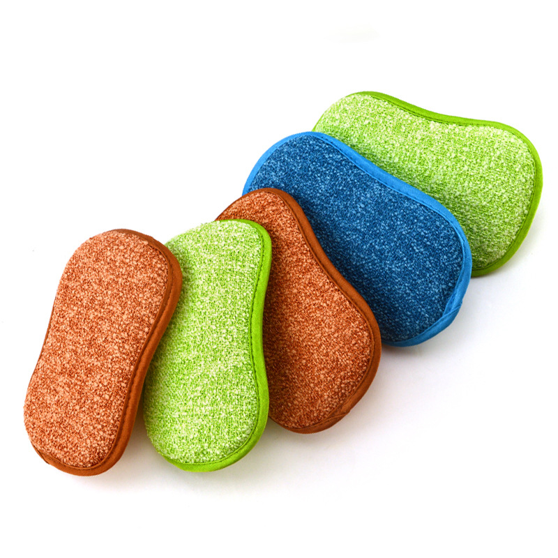 Picture of Dishwashing eight-shaped sponge to wipe the pot artifact, non-stick oil double-sided dishwashing cloth, two-color rag -1pcs