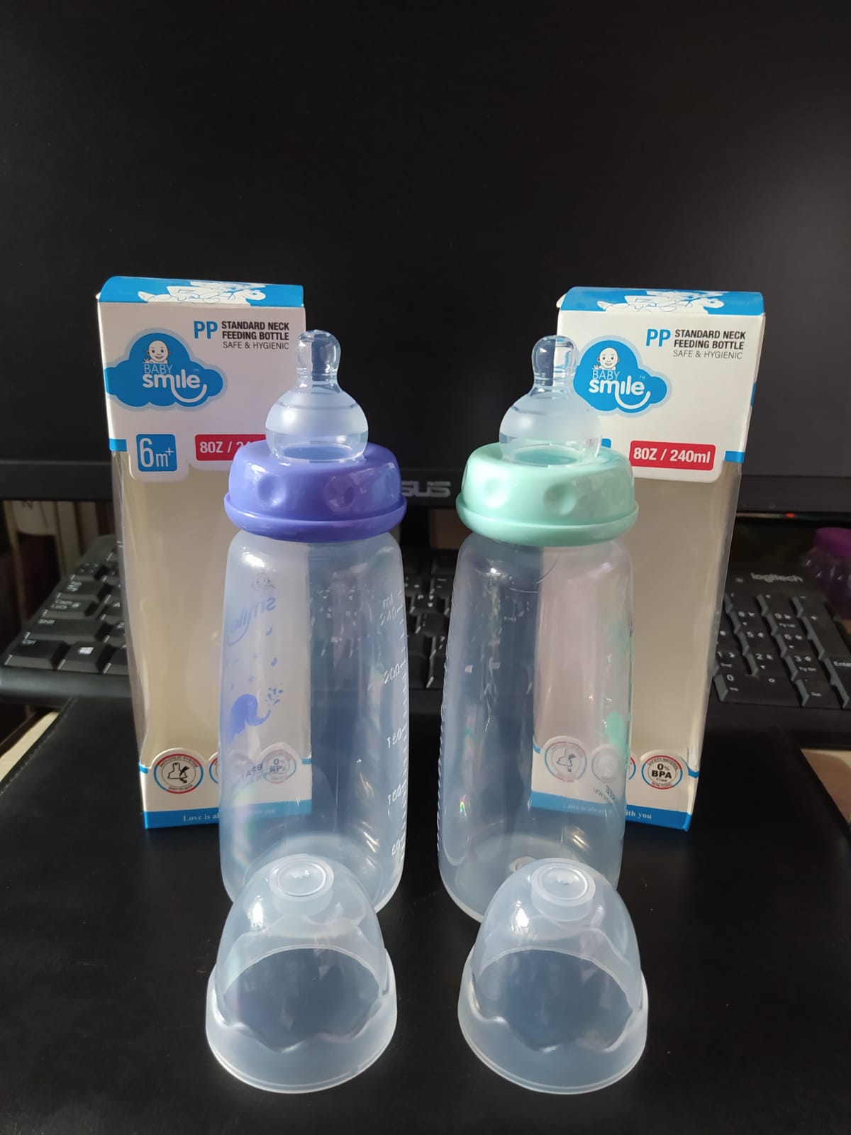 Picture of Baby Smile PP Standard Neck Feeding Bottle 240ml (Safe & Hygienic) -1pcs