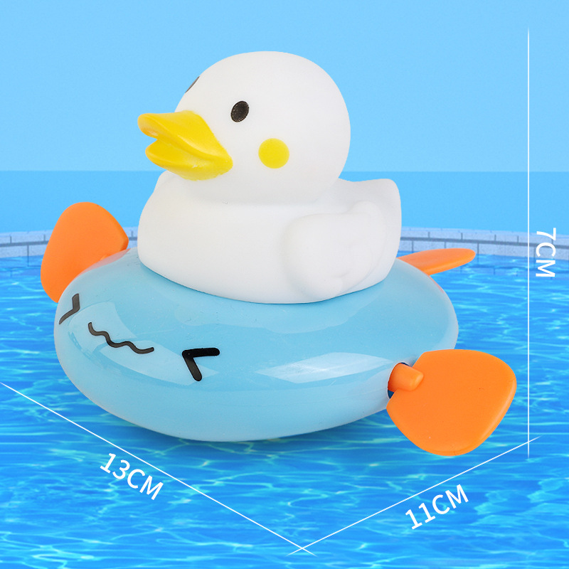 Picture of Baby Bath Toy cute paddling white duck Toy Clockwork Cartoon Children's Baby Turtle Play in the Water Chain Girl Boy Play in the Water -1pcs