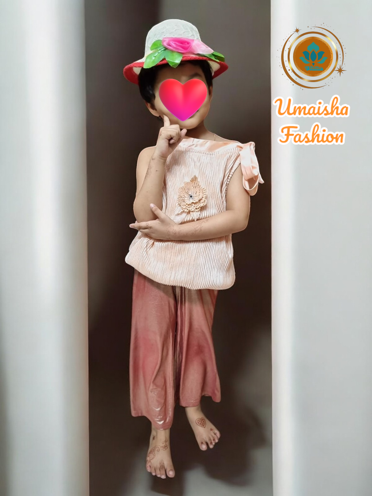  Kids Girls Cute Flower Summer Beach Outdoor Sun Protected Hat