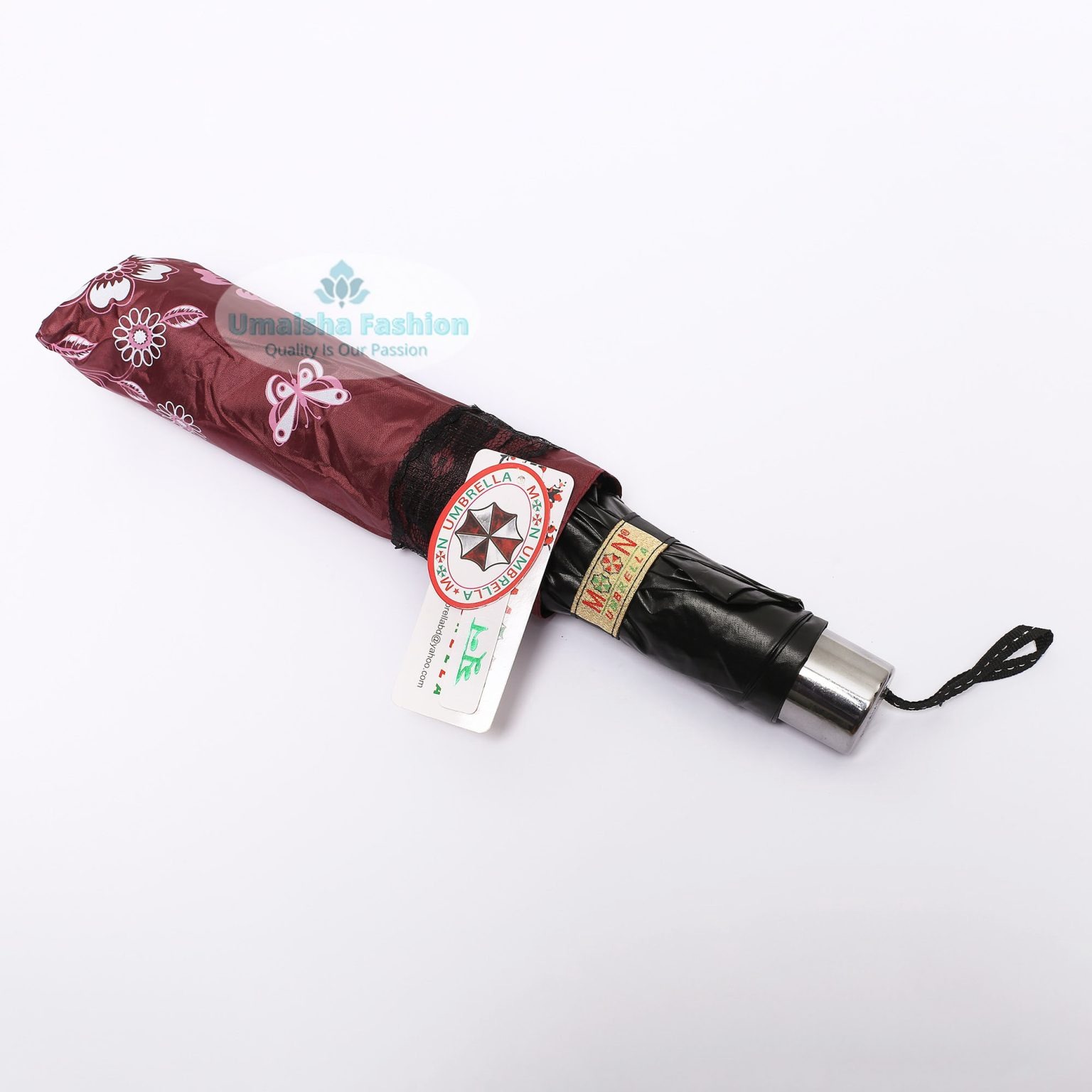 Buy new-fashionable-anti-uv-folding-print-border-lace-umbrellas-for-women-girls-outdoor-sunny-and-rain-dual-use at Best Price in Online