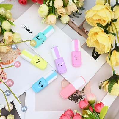 Picture of 6 Pcs High Quality Mini Text Markers, Pastel Highlighters, Mixed Colors No Bleed Dry Quick to Hold, for Accurate Underline and Highlighter, Highlighter Pen for  Journals, School, College, University or Office