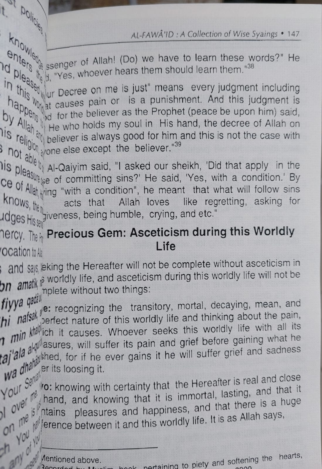 Picture of Al-Fawaid: A Collection of Wise Sayings Book by Ibn Qayyim al-Jawziyya