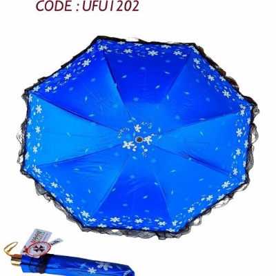 Buy new-fashionable-anti-uv-folding-print-border-lace-umbrellas-for-women-girls-outdoor-sunny-and-rain-dual-use at Best Price in Online