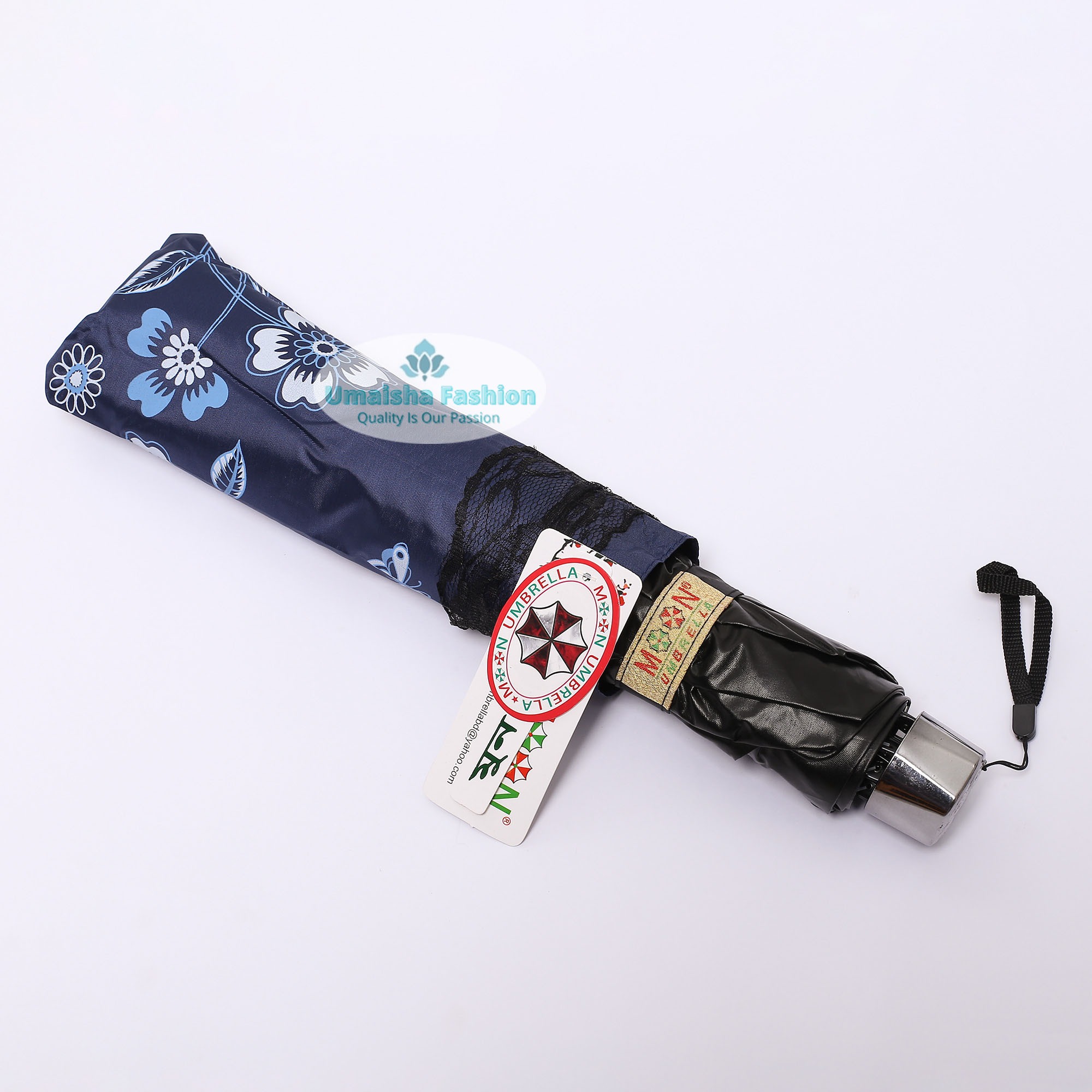 Buy new-fashionable-anti-uv-folding-print-border-lace-umbrellas-for-women-girls-outdoor-sunny-and-rain-dual-use at Best Price in Online