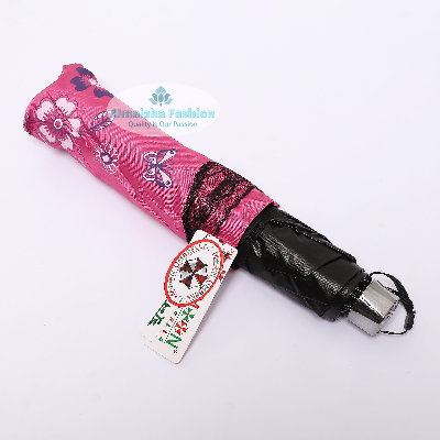 Buy new-fashionable-anti-uv-folding-print-border-lace-umbrellas-for-women-girls-outdoor-sunny-and-rain-dual-use at Best Price in Online