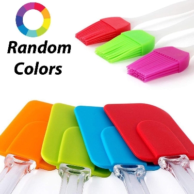 Picture of Silicone Spatula and Pastry Brush Set Special for Cake Mixer, Cooking, Baking, Glazing - Set of 1 (Multicolor)