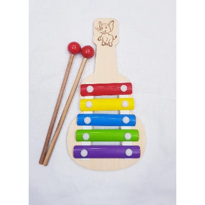Picture of Wooden Xylophone Hand Knock Piano Toy - Multi Color