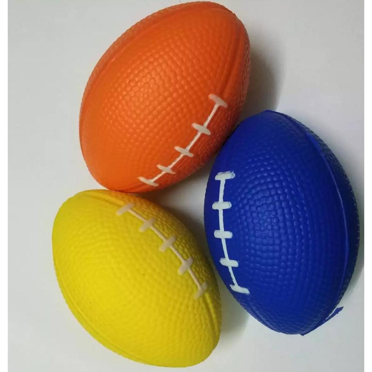 Picture of Rugby Ball Squishy Stress Relief Blue - 3pcs