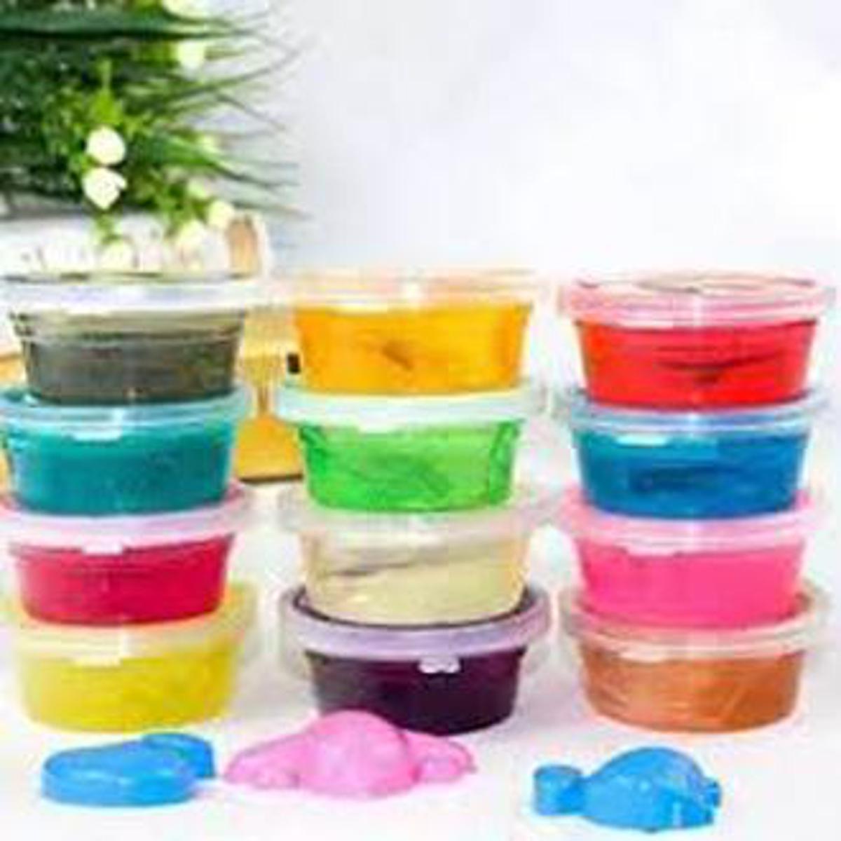 Picture of Box of 12 pcs Gel Clay/Slime Set Bowls Play-dough For Kids 12 colors