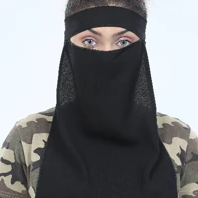 Picture of Single Layer Niqab Hijab Muslim Hejab Scarf/Orna Cap