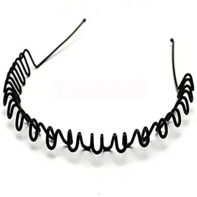 Picture of Hi Quality Hair Band (Black) For Men & Women / Zig zag Head Band / Metal Hair band / Zig zag Hair band