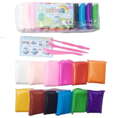 Picture of 12 Colors Soft Super Clay Modeling Magic DIY Colorful Super Light Clay Non-Toxic Clay Best Gifts for Kids - multicolor